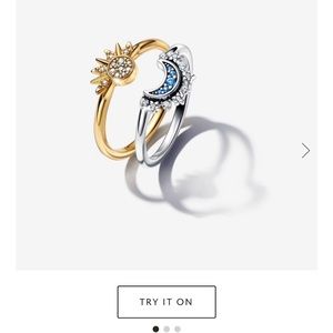 Pandora Sun and Moon ring set